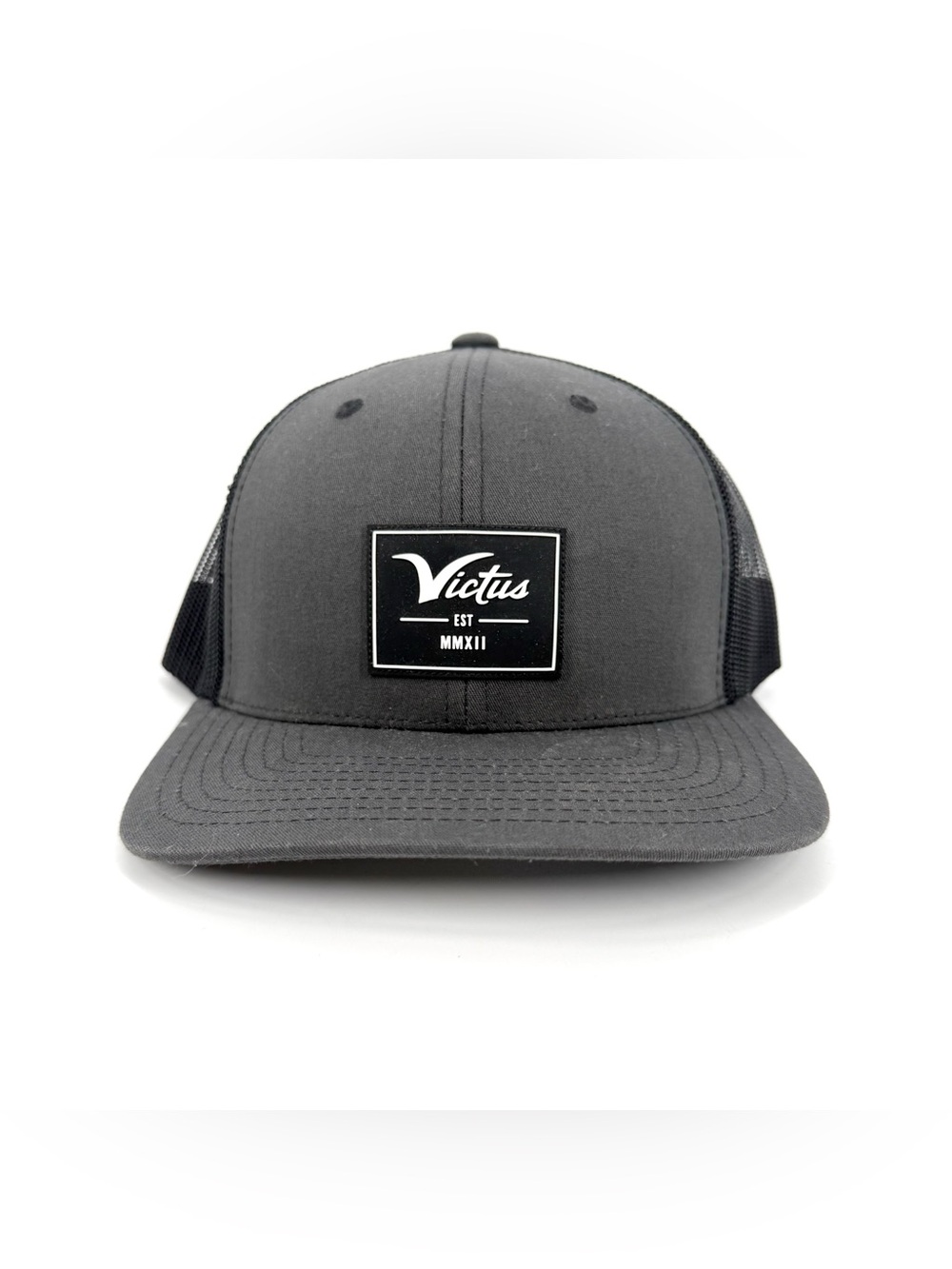 Victus Baseball Cap Gray Black Logo Snapback Hat